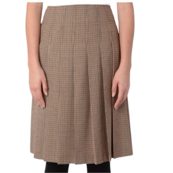 Vintage Pleated Plaid Plus Sz Midi Skirt - Picture 1 of 5
